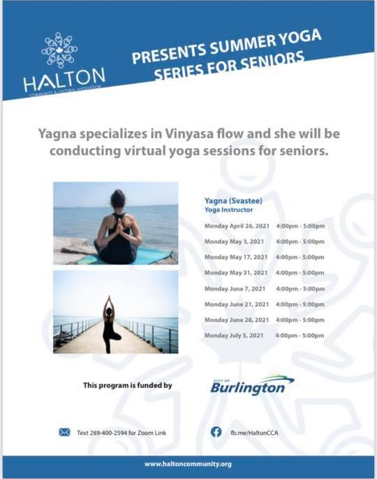 City of Burlington funded yoga Sessions